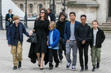 Angelina with her family.